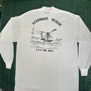 Vintage 90s NASA Fire Dept T-Shirt Kennedy Space Center Tee